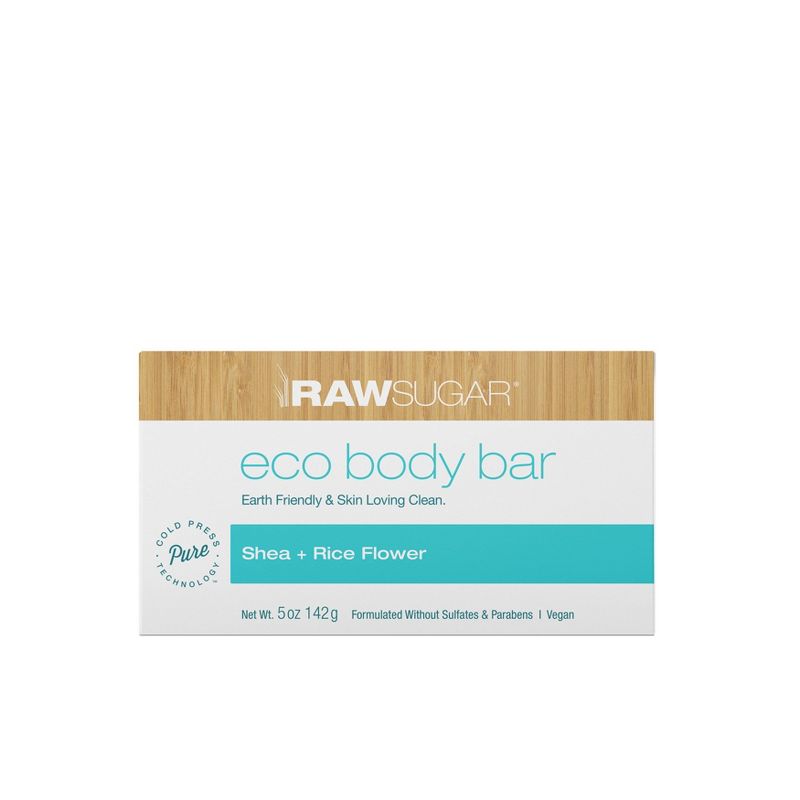 Raw Sugar Shea + Rice Flower Eco Body Bar Soap - 5oz, 1 of 9