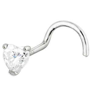 Jewelry Avalanche 22G 14K Gold Heart-shape Moissanite Nose Screw Nose Stud - 1 of 4