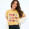 Simply Sage Market Women's Coquette Strawberry Floral Short Sleeve Garment Dyed Tee - 2 of 4