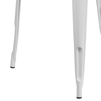 Chic White 31.5" Square Metal Indoor-Outdoor Dining Table