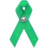 Bright Creations 50 Pack Green Satin Awareness Ribbons with Clutch Pins, 3.5 in - 2 of 4