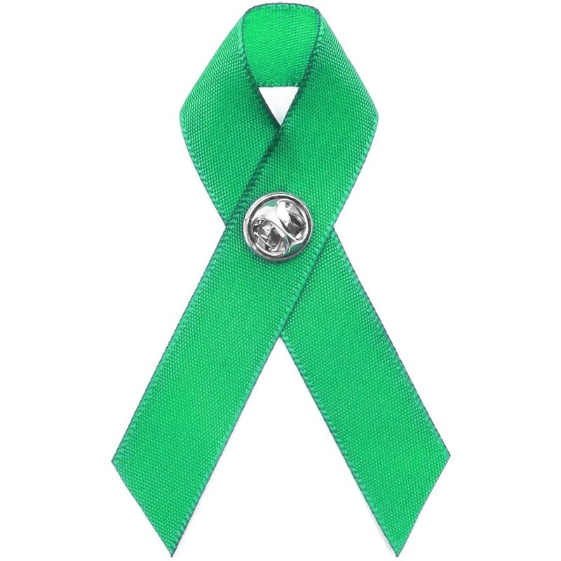 Bright Creations 50 Pack Green Satin Awareness Ribbons with Clutch Pins, 3.5 in, 2 of 7
