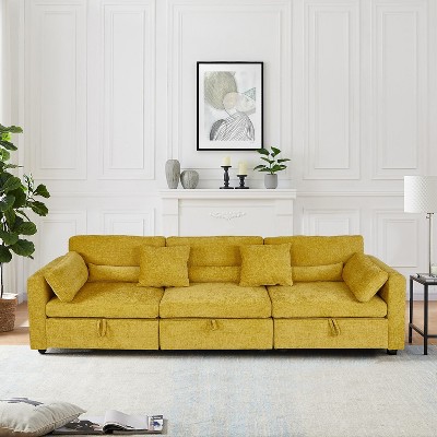 MyDepot Modern Sectional Sofa with Storage Function and 2 Pillows