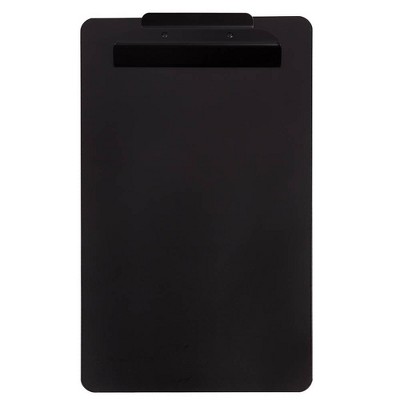 JAM Paper 9 1/2" x 15 1/2" Aluminum Premium Clipboard with Hinge - Legal - Black
