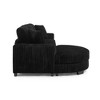 GDFStudio Lynn Modern 110.63 " Corduroy 3-Seat Sectional Sofa with Arc-shaped Ottoman and Pillows - 3 of 4