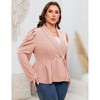 Plus Size Business Casual Blazers for Women Long Sleeve Shawl Lapel Blazer Suit Jackets - 4 of 4