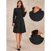 Allegra K Women's Fall Long Sleeve Collar Tie Mock Neck A Line Elegant Midi Dress - 2 of 4