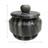 Decorative Carved Marble Jar with Lid for Living Room Decor - Contemporary Home Accent for Room, Office, and Table - Gray & White - 3 of 4