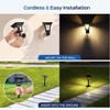 ROTTOGOON 23" 2-in-1 Solar LED Pathway Lights Outdoor 4 Lighting Modes IP65 Waterproof Solar Powered Wall Lights Warm & Cold White 4-Pack - 2 of 4