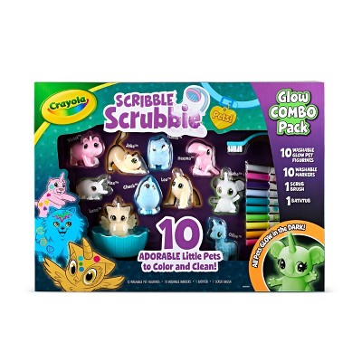 Crayola Scribble Scrubbies Glow Combo Drawing And Coloring Kit Craft Activity For Kids Includes Markers Ages 3 Target