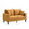 57 " High Resilience Loveseat Sofa with Wooden Frame for Small Space Living Room, Bedroom Apartment Small Space ,Orange - 3 of 4