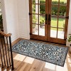 Full Floral Runner Rug, Non-Slip Washable Soft Carpet, Thin Rug for Entryway, Kitchen, Hallway, Bathroom, Laundry - 3 of 4