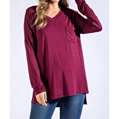 Women's Basic Pocket Solid Tee - mono b