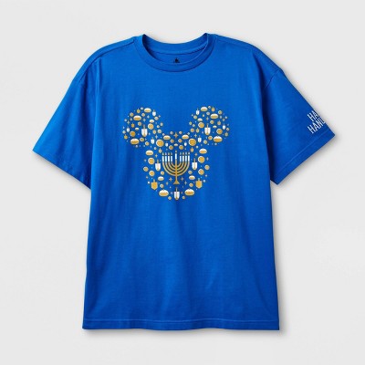 Men's Mickey Mouse Hanukkah Short Sleeve Graphic T-Shirt - Blue - Disney Store