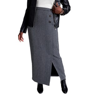 Jessica London Side-Button Wool Skirt - 1 of 4