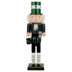 Northlight 14" Green Luck of the Irish Leprechaun Wooden Christmas Nutcracker - 1 of 4