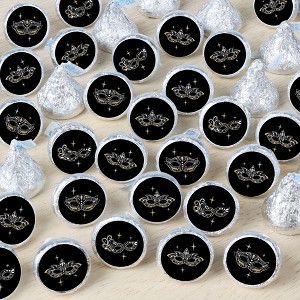 Big Dot of Happiness Masquerade - Venetian Mask Party Small Round Candy Stickers - Party Favor Labels - 324 Count - 1 of 4