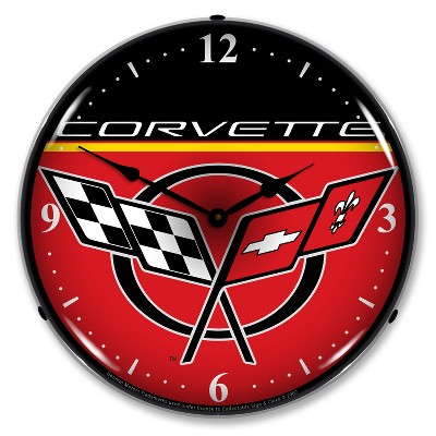 Collectable Sign & Clock | C5 Corvette LED Wall Clock Retro/Vintage, Lighted