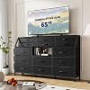 Dresser for Bedroom with 14 Drawers, 55" W Dresser with Side Pocket, Metal Frame and Wood Top Open Shelves, for Bedroom, Living Room, Closet - 4 of 4