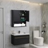 Bathroom Cabinet Wall Mounted - Wooden Medicine Cabinet with Tower Bar Over The Toilet Storage Cabinet with 2 Doors and Adjustable Shelf - 2 of 4