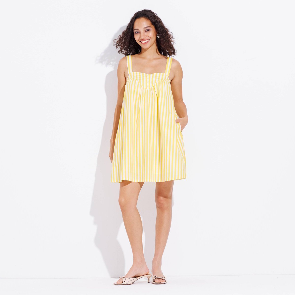 Женские платья Wild Fable Women's Mini A-Line Dress - Wild Fable™ Yellow Striped XL — фото 3