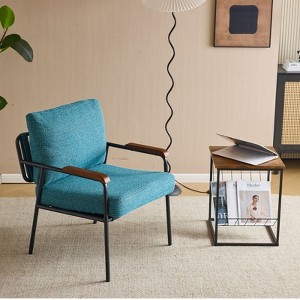 Karl Home Blue Modern Accent Chair Armchair For Living Room,Bedroom - 1 of 4