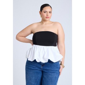 ELOQUII Peplum Tube Top - 1 of 4