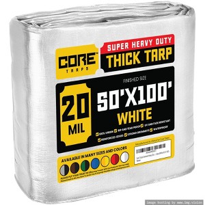 Core Tarps Heavy Duty 20 Mil Tarp Cover, UV Resistant, Rip Proof for Roof, Camping, Patio, Pool, Boat - 1 of 4