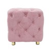 PAGED Modern Velvet Upholstered Ottoman Soft Foot Stool Vanity Stool with Innovative Shape for Family Room, Bedroom - 4 of 4