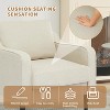 Modern Comfy Accent Chair,Linen Fabric Upholstered Single Sofa with Back Pillow and Wood Legs - 3 of 4