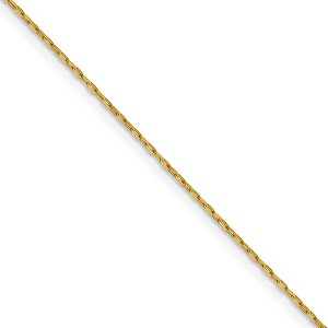 Black Bow Jewelry 1mm 14k Yellow Gold Diamond Cut Open Long Cable Necklace Chain - 1 of 4