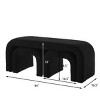 Syemin Ottomans and Benches Set of 3 U-Shaped Bench Ottoman Bench for Entryway, Bedroom End of Bed, Small Sofa Footrest Bench, Black, 43.5"*16.5"*19" - 3 of 4