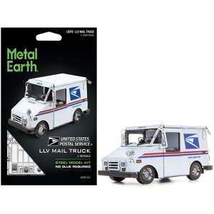 Model Kit LLV Mail Truck White "USPS (United States Postal Service)" (Moderate Difficulty) Steel Model by Metal Earth - 1 of 4