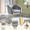 Yaheetech Set of 2 Channel Tufted Accent Armchairs with Gold Metal Legs for Living Room - image 4 of 4