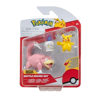 POKEMON Battle Figure Set 3PK: Pikachu (Female), Litwick, Slowpoke