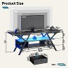 Bestier 55" TV Stand with LED Light Gaming Entertainment Center for TVs up to 65 - 3 of 4