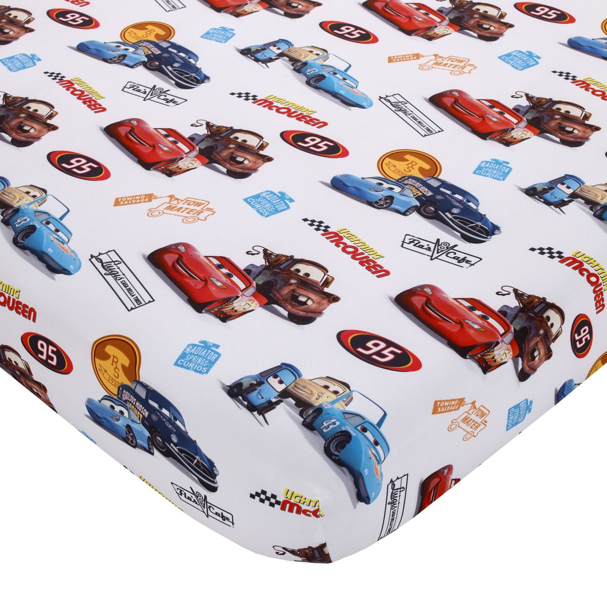 Disney Cars Radiator Springs White, Blue, and Red Lightning McQueen and Tow-Mater 4 Piece Toddler Bed Set - thumbnail 3
