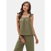 EXLURA Womens Summer 2 Piece Sets Sleeveless Square Neck Tie-Back Cami Top Wide Leg Pants Matching Set Beach Vacation Outfits - 4 of 4