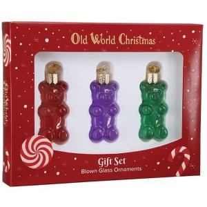 Old World Christmas Blown Glass Ornaments for Christmas Tree, Jelly Bears (Set of 3) - 1 of 4