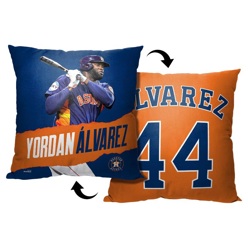 18&#34;x18&#34; MLB Houston Astros 23 Yordan Alvarez Player Printed Throw Decorative Pillow, 3 of 6