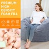 4 Foot Bean Bag Chair,Memory Foam Big Bean Bag for Adults, Big Sofa with Fluffy Removable Microfiber Cover  4' - 3 of 4