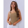 Allegra K Women's Square Neck Warm with Built-In Bra Ribbed Tank Undershirts - 4 of 4