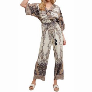 Women's Paisley Print Wrap Jumpsuit - BluIvy - 1 of 4
