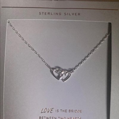 Sterling Silver Linked Heart Necklace