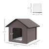 Heated Cat House for Outdoor and Indoor Use Waterproof Insulated Shelter with Heated Pad Fleece Cover and Two Doors - LAOTIES - 3 of 4