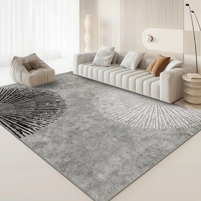 Modern Abstract Area Rug, Washable Low Pile Rug Non Slip Non Shedding Rug, Soft Floor Carpet Foldable Thin Rug for Bedroom Living Room