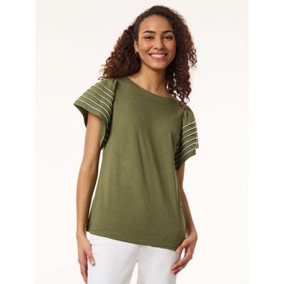 Jones New York Plus Size Flutter Short Sleeve Top - 1X