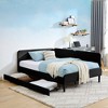 TIRAMISUBEST Sofas Twin/ Full Daybed Convertible Sofa Bed with 2 Storage Drawers Small Space Sofa Guest Room Daybed Adjustable Velvet Sofa Bed - 2 of 4