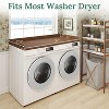 Zevemomo 27.5"x54" Washer Dryer Topper, Natural Wood Laundry Shelf for Over Washer Dryer, Folding Clothes Organizer,Walnut - 3 of 4