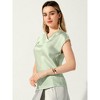 Allegra K Women's Cowl Neck Short Sleeve Dressy Casual Satin Top - 4 of 4